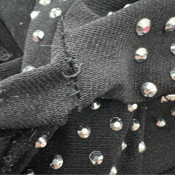 San joy dress rhinestones bling diamonds crystals mesh black silver new years - Picture 10 of 10